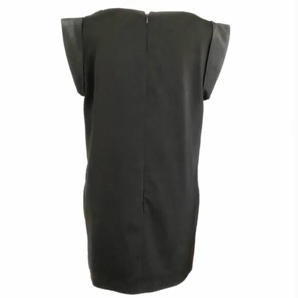 CAMEO BLACK PANELLED SHORT ROLLED SLEEVE SHIFT FORMAL DRESS - S - Picture 3 of 8